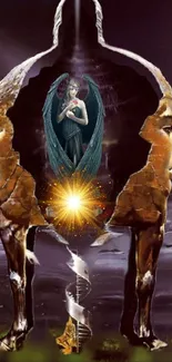 Ethereal angel art with mystical elements in a surreal scene.