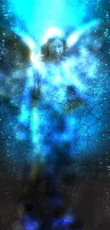 Ethereal angel artwork with blue tones.