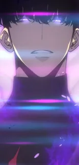 Mystical anime character with purple aura.