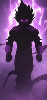 Anime shadow figure with glowing purple aura