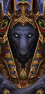 Intricate Anubis warrior artwork in vibrant colors.