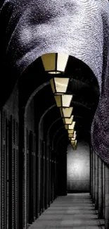 Dimly lit mystical archway with elegant design.