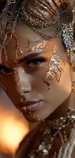 Mystical fashion portrait with ornate design