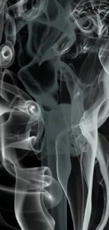 Mystical black and grey smoke design wallpaper.