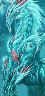 Mystical blue dragon artwork for mobile wallpaper with detailed scales.