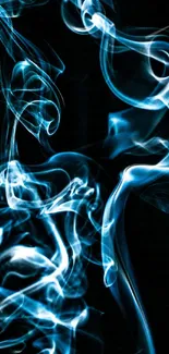 Mystical blue smoke swirling on a dark backdrop.