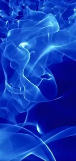 Abstract blue smoke wallpaper with mystical design.