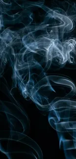 Mystical dark blue smoke wallpaper design.