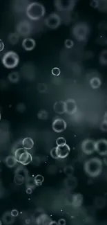 Dreamy bubbles floating on a dark background, creating a mystical mobile wallpaper.