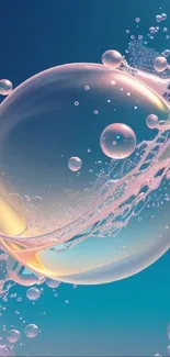 Abstract bubble splash art with vibrant colors.