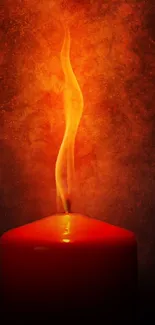 Candle flame glowing with an orange-red fiery texture.