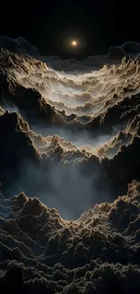 Mystical cloud layers with twilight glow