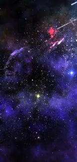 Vibrant cosmic night sky wallpaper with stars and nebulae for mobile.