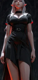 Dark fantasy character in a mystical setting.