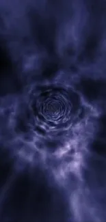 Mystical dark vortex in deep blue hues mobile wallpaper.