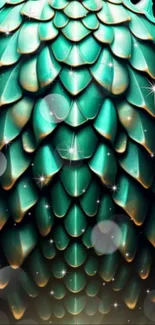 Intricate dragon scale pattern with teal green and sparkles.