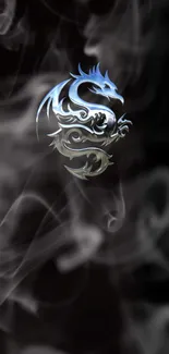 Dragon in smoke, mystical wallpaper design.