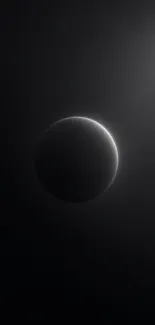 Dark mystical eclipse with glowing outlines