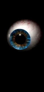 A mystical blue eye on dark background wallpaper.