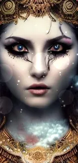 Mystical fantasy art with ornate headdress and enchanting eyes.