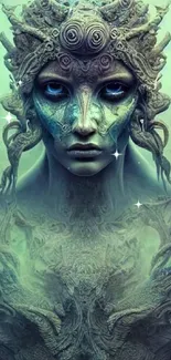 Mystical fantasy artwork featuring an ethereal, intricate figure.