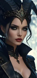 Mystical fantasy art featuring a dark sorceress.