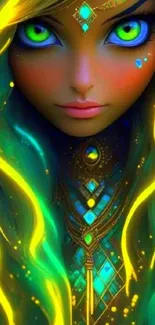 Vibrant fantasy character art with luminous colors.