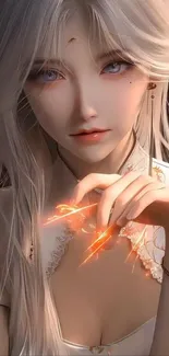 Fantasy character with glowing elements and a mystical look.