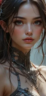 Fantasy girl portrait with intricate details.