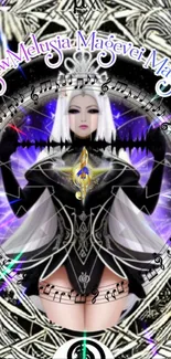 Gothic mystical character in fantasy design wallpaper.