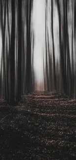 Mystical forest path with blurred trees creating an enchanting mobile wallpaper.