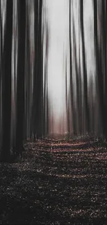 Mystical blurred forest landscape wallpaper for mobile.