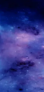 Vibrant galaxy wallpaper with purple nebula and cosmic stars.