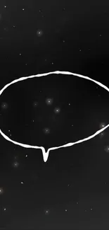 Galaxy wallpaper with speech bubble and stars on a black background.