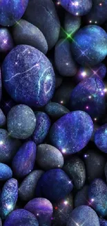 Mystical galaxy stones with starry effect.