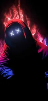 Mysterious figure in glowing hoodie wallpaper.