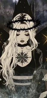 Gothic art wallpaper with mystical character