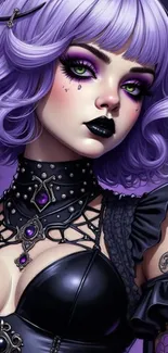 Gothic fantasy artwork with purple theme