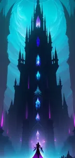 Mystical gothic castle with vibrant colors and fantasy elements.