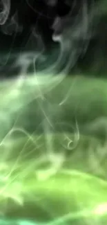 Green smoke abstract wallpaper with mystical vibe.