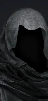 Mysterious Gothic Hooded Cloaked Figure Wallpaper in Dark Tones