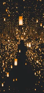 Mesmerizing wallpaper of glowing lantern scene.