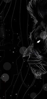 Majestic lion artwork on a dark background with mystical elements.