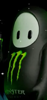 Mystical character with Monster Energy logo and green glow.