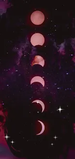 Mystical mobile wallpaper with moons and dark celestial scenery.