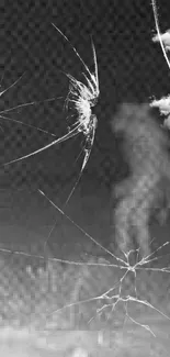 Mysterious silhouette behind a fence at night.