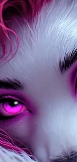 Mystical pink gaze with vibrant hues