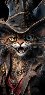 Pirate-themed fantasy cat with dual-colored eyes.