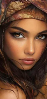 Mystical portrait with rich earthy tones.