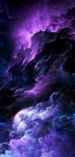 Mystical purple cloudscape wallpaper with abstract cosmic design.